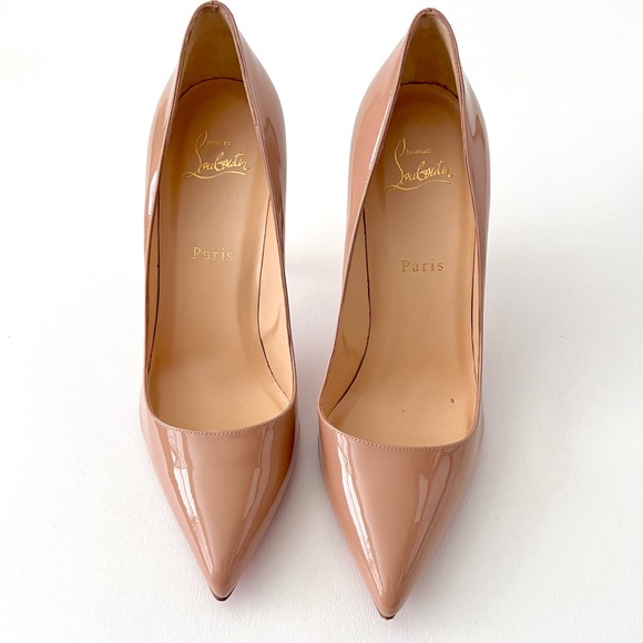 CHRISTIAN LOUBOUTIN || Pigalle 100 Patent Nude Pointed Pumps High Heel US 9 - Picture 2 of 14